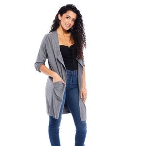 Luved Clothing - black mid-length sweater/jacket